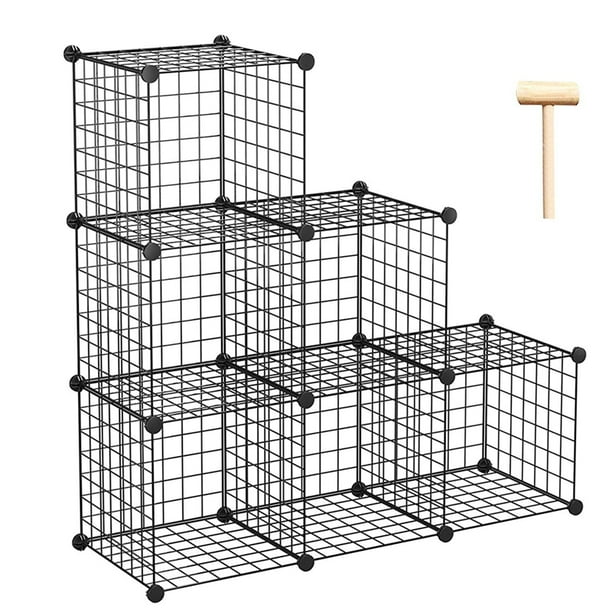 12 Cube Shelving Storage Organiser Wire Mesh Bookcase Home Office Display Holder